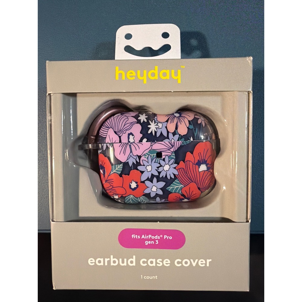 Apple AirPods Pro Gen 3 Earbud Case Cover Floral Print with Carabiner